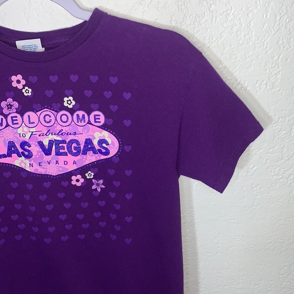 Delta Pro Weight Purple Welcome to Fabulous Las Vegas Short Sleeve T Shirt Sz L - Picture 4 of 8